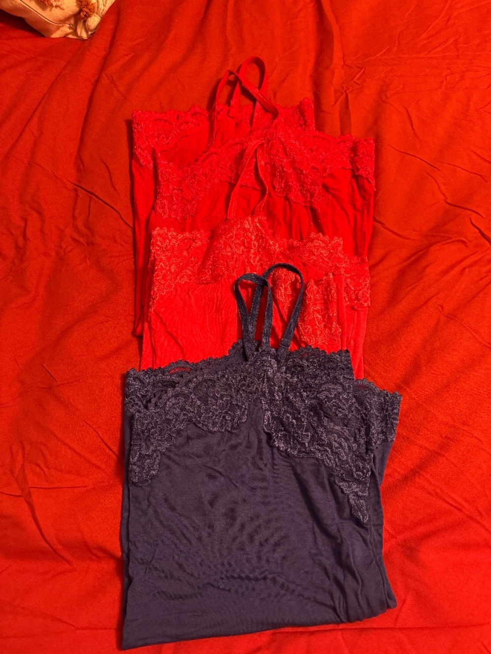 Women's size 14/16 Lane Bryant lace trim camis (3 total)